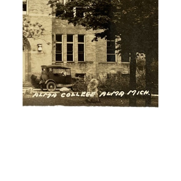 Vintage 1931 Ephemera Litho Postcard Souvenir Alma College Alma Michigan Auto - Picture 2 of 5
